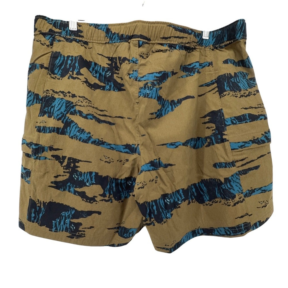 The North Face Mens XXL Paramount Horizon Shorts Tan Blue Mountain Print Belt - Picture 9 of 13